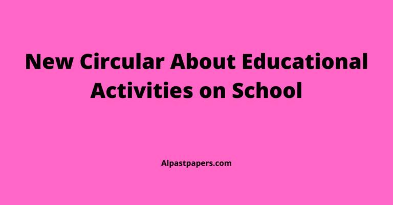 New Circular About Educational Activities on School