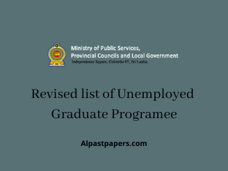 Revised list of Unemployed Graduate Programee