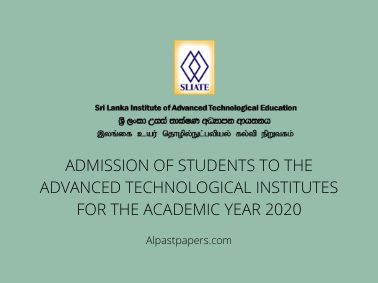 ADMISSION OF STUDENTS TO THE ADVANCED TECHNOLOGICAL INSTITUTES FOR THE ACADEMIC YEAR 2020