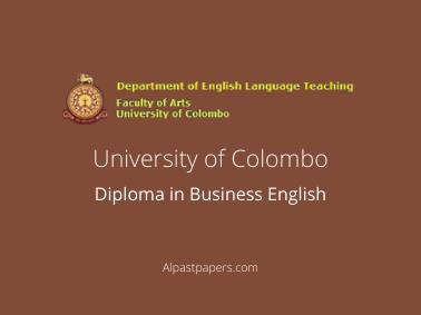 University of Colombo Diploma in Business English
