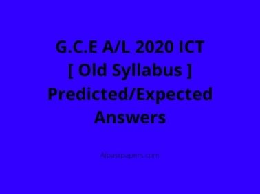 GCE-AL-2020-ICT-Old-Syllabus-Predicted-or-Expected-MCQ-Answers