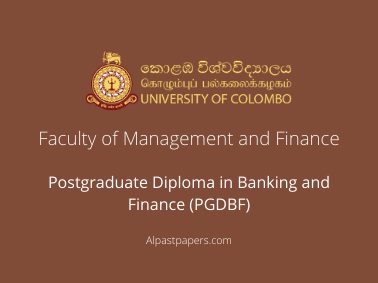 University of Colombo Department of Finance 