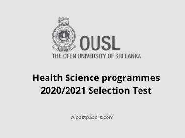 Health Science programmes 2020/2021 Selection Test