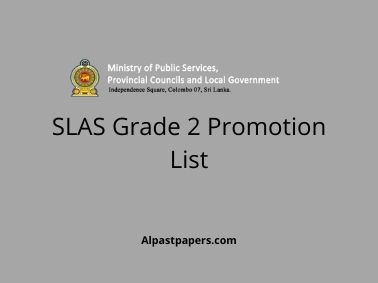 SLAS Grade 2 Promotion List