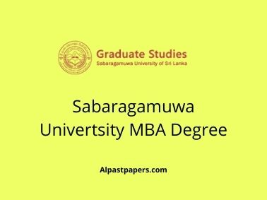 Sabaragamuwa Univertsity MBA Degree