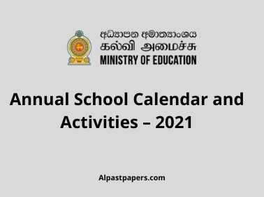 Annual School Calendar and Activities – 2021