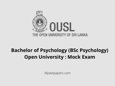 Bachelor of Psychology (BSc Psychology) Open University : Mock Exam