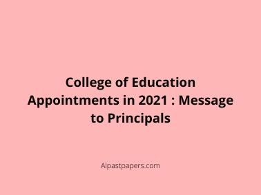 College of Education Appointments in 2021