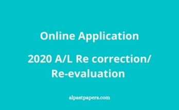 2020 AL Re correction or Re-evaluation Online Application