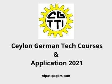Ceylon German Tech Courses and Application 2021