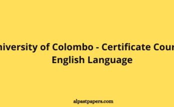 University of Colombo - Certificate Course in English Language