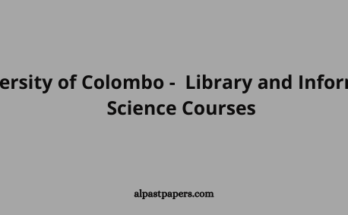 University of Colombo - Library and Information Science Courses