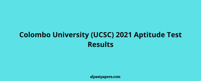 Colombo University (UCSC) 2021 Aptitude Test Results