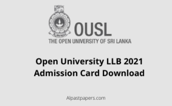 Open University LLB 2021 Admission Card Download