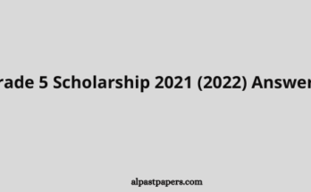 Grade 5 Scholarship 2021 (2022) Answers