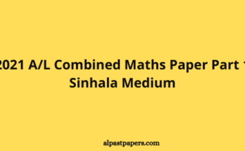 2021 AL Combined Maths Paper Part 1 1 1