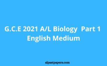 2021 ALBiology Part 1 MCQ 3