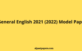 AL General English 2021 (2022) Model Paper - 1