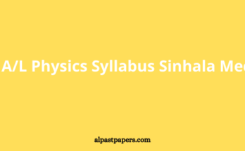 2022 A/L Physics Syllabus Sinhala Medium